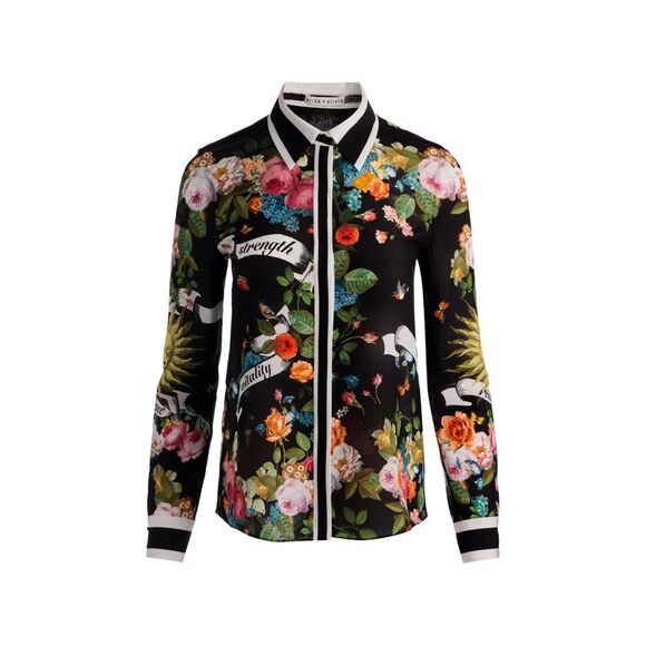 Alice+Olivia Women Printed Silk Shirt